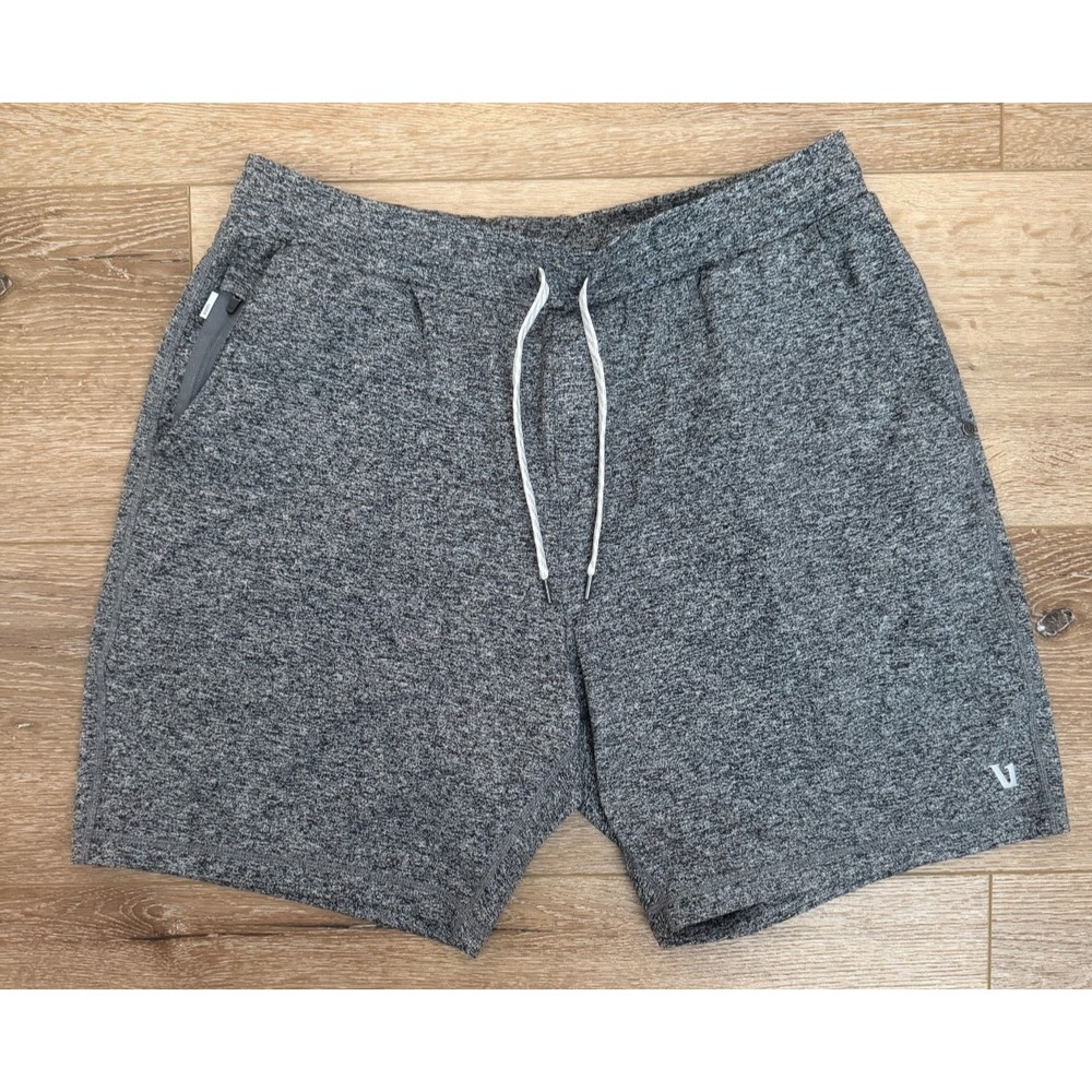 Vuori Ponto Shorts Men's XL Charcoal Heather 7.5" Inseam Athletic Gym Shorts